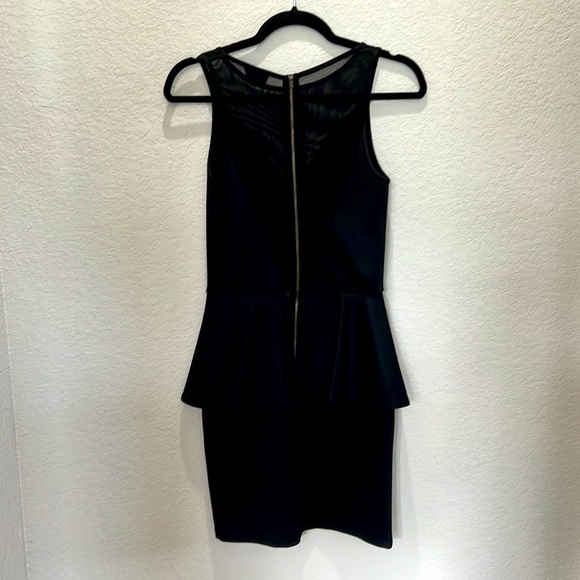 TopShop Mesh Bodycon Peplum Black Mini Dress with Ruffle Skirt - Y2K - Picture 12 of 12